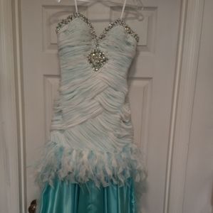 🆕MacDuggal👗hi/low✳️size 6,✳️teal&black